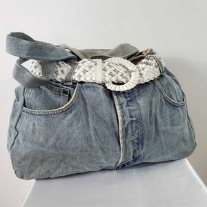 Y2K Handmade Jeans Shoulder Bag With Belt
